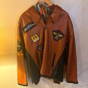 Marc Buchanan Pellé Pellé Brown Leather Jacket w/ Coogie Australia Tee